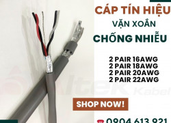 Cáp điều khiển/ cáp tín hiệu chống nhiễu âm thanh 2 pair 16/18/20/22AWG