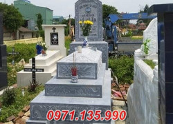 mẫu mộ đạo công giáo đá đẹp bán vĩnh long - mộ bằng đá đôi đơn giản để hài cốt