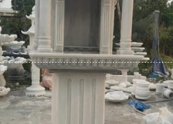 Mẫu cây hương đá 1 mái thờ ông thiên bán tại Vĩnh Long - bàn thờ thiên đá ngoài trời có mái che.