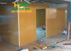 Thi công phòng vách ngăn bằng panel Vân Gỗ cho quý khách hàng tại Bình Dương