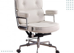 Ghế xoay làm việc nệm da Nappa ngả lưng cao cấp nhập khẩu CE1021-P - Màu trắng kem, nâu, đen
