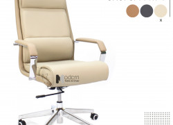 Ghế giám đốc nệm da dày lưng cao hàng Rainbow nhập khẩu cao cấp CM4417-P - Màu trắng kem, đen, nâu