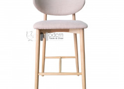 Ghế quầy bar nhà hàng nệm vải bố có lưng tựa chân gỗ tân bì cao 75cm CB LEO-75F - Banghehiendai.com