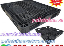 Pallet nhựa mới 1300x1100x130mm màu đen - Pallet nhựa xuất khẩu