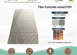 Tấm ốp tường gỗ xi măng Concrete Wood - C101 - P&A cung cấp và lắp đặt