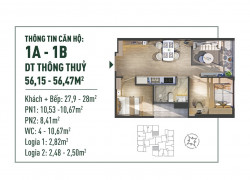 CĐT giao bán căn hộ trục 1A tầng  (6 +10+24). 56,15m2, CK 9%, HTLS 24tháng miễn lãi gốc, view Safari Gia Lâm.