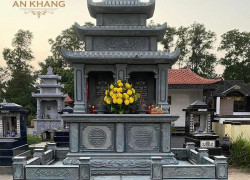 Mẫu mộ đôi chôn cất hủ tro cốt bằng đá bán Hồ Chí Minh - mộ đá đôi 2 mái, 3 mái, Thiên Chúa Giáo