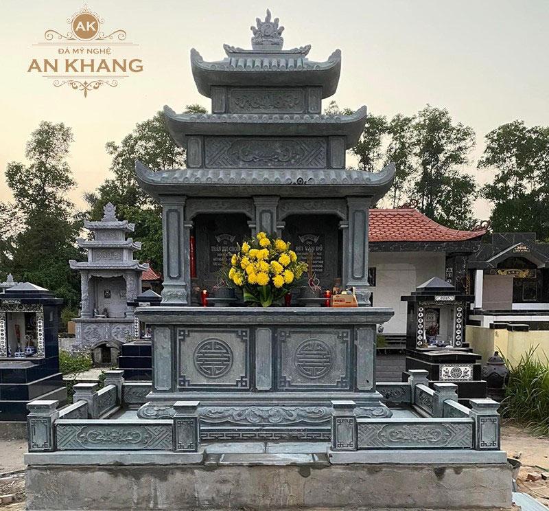 Mẫu mộ đá đôi ông bà bán Tiền Giang  - ba má song thân phu thê - mộ gia đình, để tro cốt, lăng mộ.