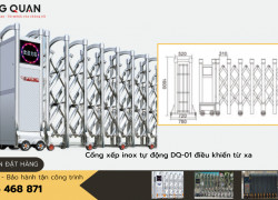 Cổng xếp inox Dĩ An Bình Dương, cổng xếp tự động, cổng điện inox 📞 0965 468 871