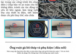 Ống thép mềm luồn dây điện, ống ruột gà lõi thép bọc nhựa, đầu nối ( phụ kiện) ống ruột gà PVC