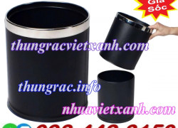 Thùng rác khách sạn 2 lớp bằng thép - không nắp