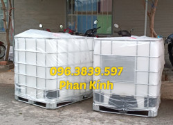 Bồn nhựa trắng IBC 1000L, tank nhựa trắng 1 khối giá rẻ