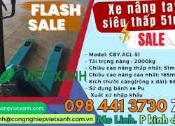 Xe nâng tay siêu thấp 51mm 2000kg