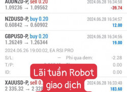 Lãi Robot giao dịch tuần (24, 28/6/2024)