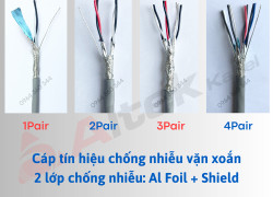 Cáp tín hiệu vặn xoắn AWG chống nhiễu Al Foil