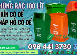 Thùng rác nhựa 100 lít nắp kin, nắp hở có đế mẫu mới giá tố