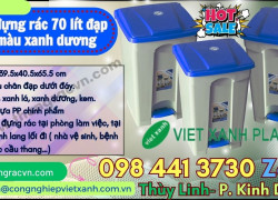 Thùng rác đạp chân 70 lít có bánh xe