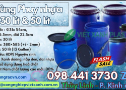 Phuy nhựa đựng hóa chất 30 lít & 50 lít  đa nâng