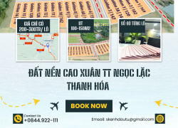 [Hotline: 0844.922.111]-Giá chỉ có 200-300 triệu/lô, khu phân lô đất nền tại Thị Trấn Ngọc Lặc Thanh Hóa-