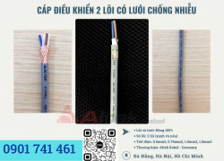 Cáp điều khiển 2 lõi có lưới chống nhiễu