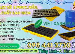 Pallet nhựa chống tràn 4 phuy, Pallet kê phuy chống tràn 2 phuy