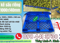 Pallet nhựa lót kê sầu riêng 1200x1000x140mm