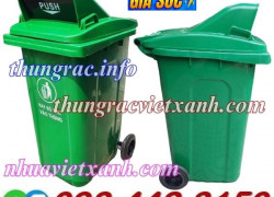 Thùng rác 240 lít nắp hở - nhựa HDPE - 2 bánh xe