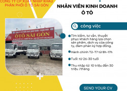 CẦN TUYỂN NHÂN VIÊN KINH DOANH Ô TÔ