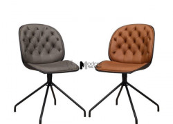 Ghế phòng đào tạo bọc nệm Simili chân sắt màu đen nhập khẩu HCM Beetle 3-P1