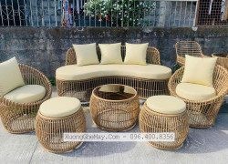 Bàn ghế sofa mây nhựa