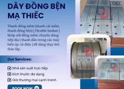 Khớp nối mềm máy biến áp, Sợi đồng bện mạ thiếc, Cáp đồng bện bản rộng bấm 2 đầu cốt