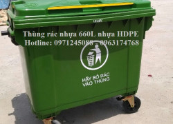 Thùng rác nhựa công cộng 660L giá rẻ, nhựa dẻo-độ bền cao