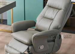 Ghế xoay chủ tịch cao cấp bọc da thật có duỗi chân nhập khẩu HCM CR4115-L