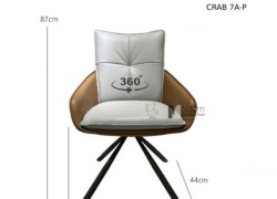 Ghế xoay phòng ăn bọc nệm da cao cấp chân sắt HCM CRAB 7A-P-1