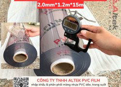 Màng nhựa PVC dẻo trong suốt dày 2.0mm , khổ 1.2m 15m Hà Nội, Sài Gòn