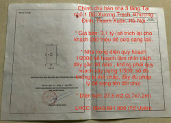 Gấp Bán nhà chính chủ 3 tầng ngõ 1 Bùi Xương Trạch, Khương Đình, Thanh Xuân, Hà Nội, Giá chỉ 3,1 tỷ