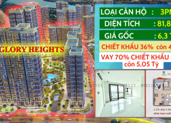 GLORY HEIGHTS CĂN 3PN - 81M2 CÒN 4.1 TỶ, VAY 70% MIỄN GỐC + LÃI 48 THÁNG, BÀN GIAO NGAY