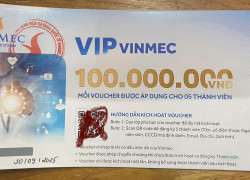 Cần pass lại Voucher trị giá 100 tr Vinmec