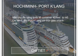 Giá cước vận tải đường biển từ Hồ Chí Minh đến Port K'lang