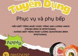 Nhà hàng mới khai trương và quán thit cừu nướng cần tuyển  Phục vụ và Phụ bếp