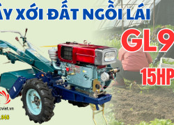 Máy xới đất ngồi lái Quế Hoa GL91 đầu nổ D15 gió đề làm đất ruộng trồng màu