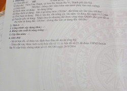 Đất ở Yên Thịnh,Sơn Đà,Ba Vì,Hà Nội.DT:560,8m2(có 120m2 đất ở),mặt tiền rộng 21m. Giá 1,2 tỷ