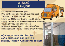 Cần Tuyển 2 Tài Xế giao hàng và 4 Phụ xe