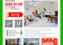 ✅ Bán nhà VIP Gò Vấp - 6.5m nở hậu 6.9m - 3 tầng - Full nội thất - Giá cực tốt