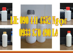 Vỏ chai nhựa 1 lít vuông, chai nhựa 500ml vàng đựng thuốc thuỷ sản, chai nhựa 250ml đựng thuốc thú y