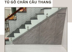 THI CÔNG TỦ GỖ CHÂN CẦU THANG