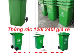 Giảm giá khuyến mãi thùng rác giá rẻ, thùng rác 120l 240l 660l màu xan lh 0911.082.000