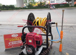 Máy phun thuốc xách tay dùng xăng Turbo140R có rulo giá rẻ