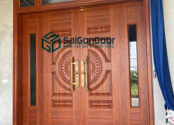 Cửa thép chống cháy vân gỗ an toàn-saigondoor