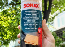 Khăn da lau khô bề mặt xe ướt 43*32 cm - Sonax synthetic chamois